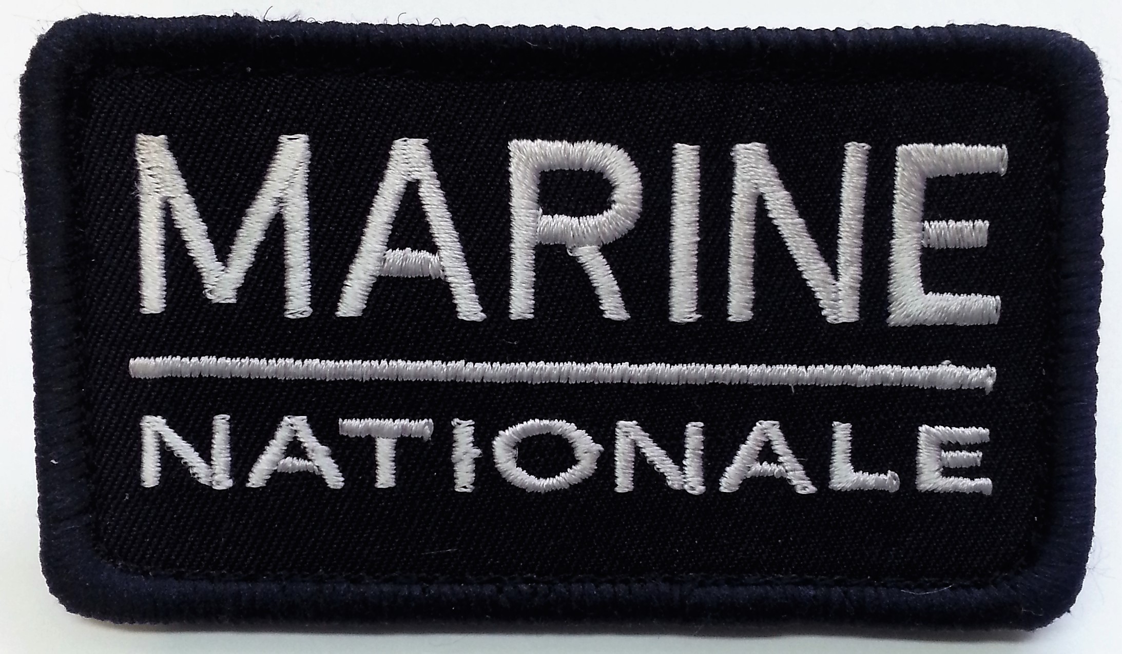 Ecusson Marine Nationale rectangulaire Sur Velcro WKC-E1735 : Au col bleu